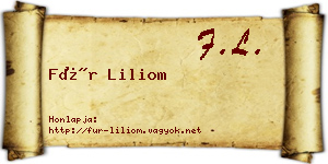 Für Liliom névjegykártya